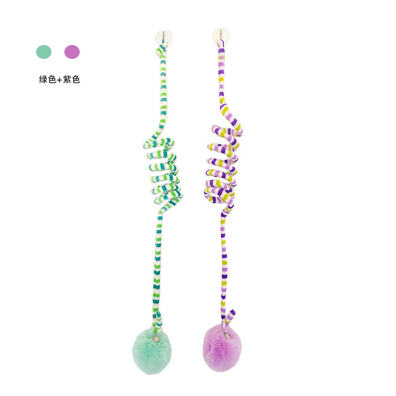 Hanging door cat toy swinging suction cup teasing cat toy kitten self-healing artifact cat elastic rope with bell ball
