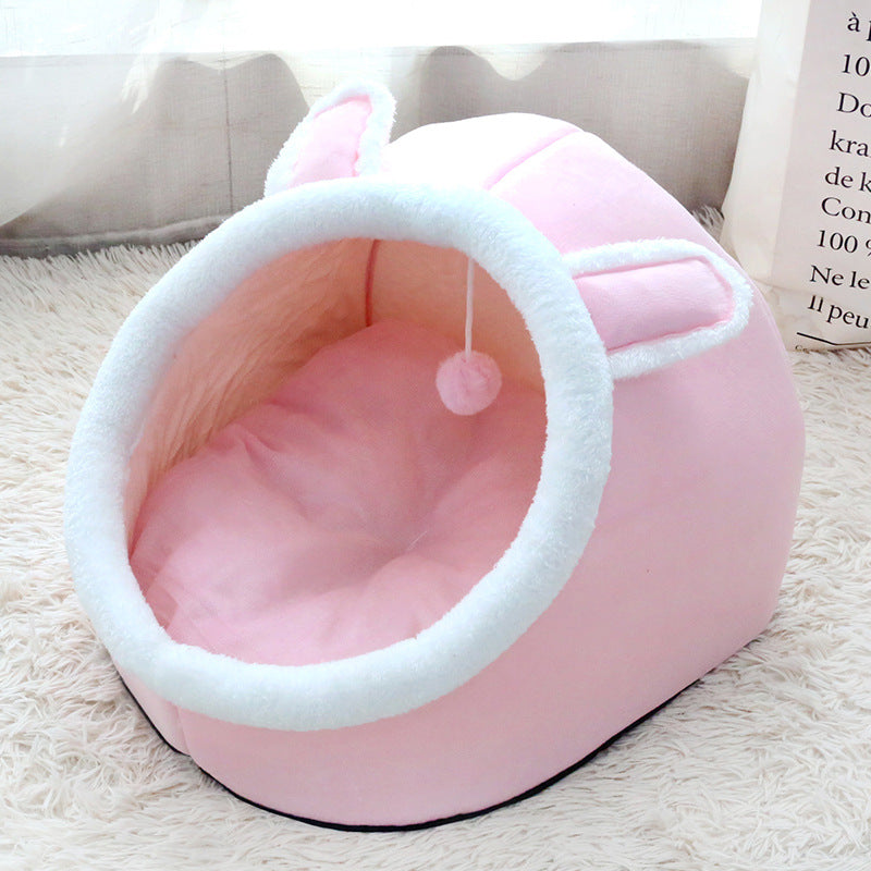 Four seasons universal cat litter windproof warm kennel small and medium-sized kennel three-dimensional cartoon shape litter cat and dog daily litter mat