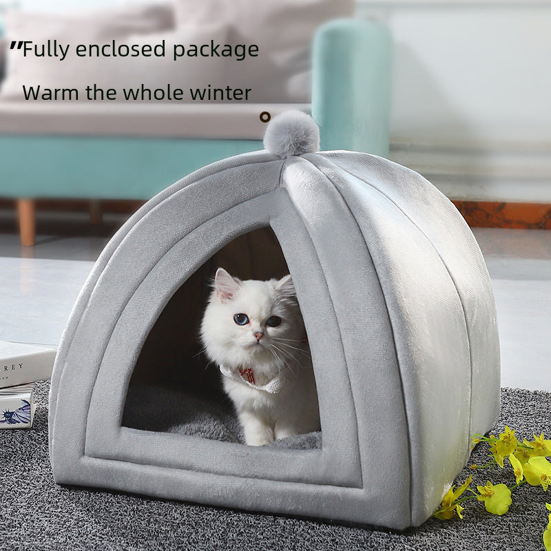 Cross-border cat kennel, dog kennel, rabbit pet kennel, warm winter, closed cat house, hamster, plush pet, universal in all seasons