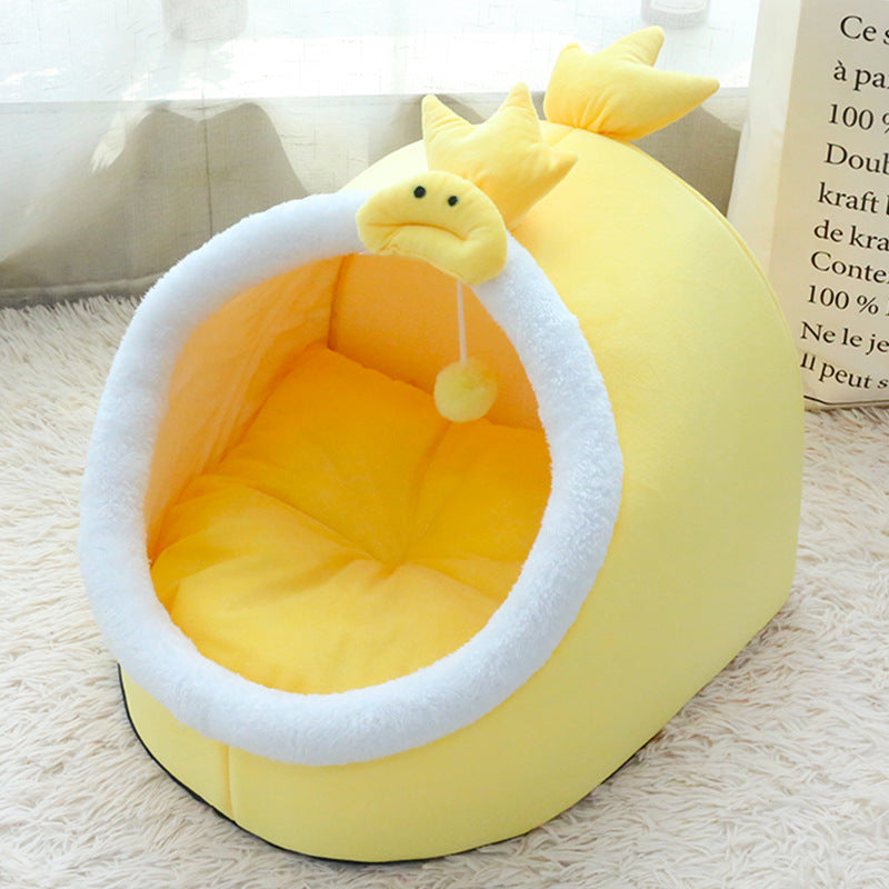 Four seasons universal cat litter windproof warm kennel small and medium-sized kennel three-dimensional cartoon shape litter cat and dog daily litter mat