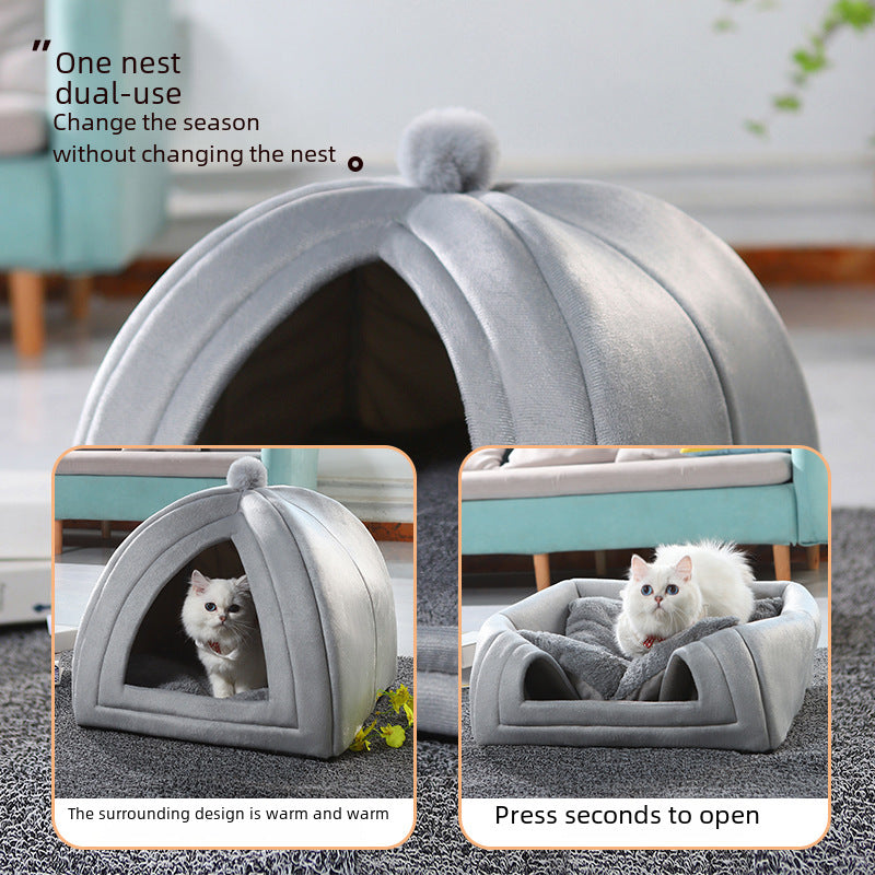 Cross-border cat kennel, dog kennel, rabbit pet kennel, warm winter, closed cat house, hamster, plush pet, universal in all seasons