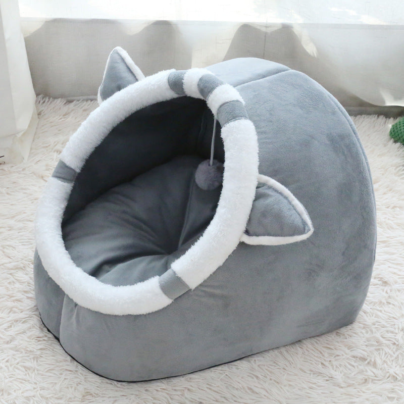 사계절 통용 고양이 모래 방풍 보온 견사 중소형 견사 3차원 만화 조형 고양이 모래 개 일상 매트