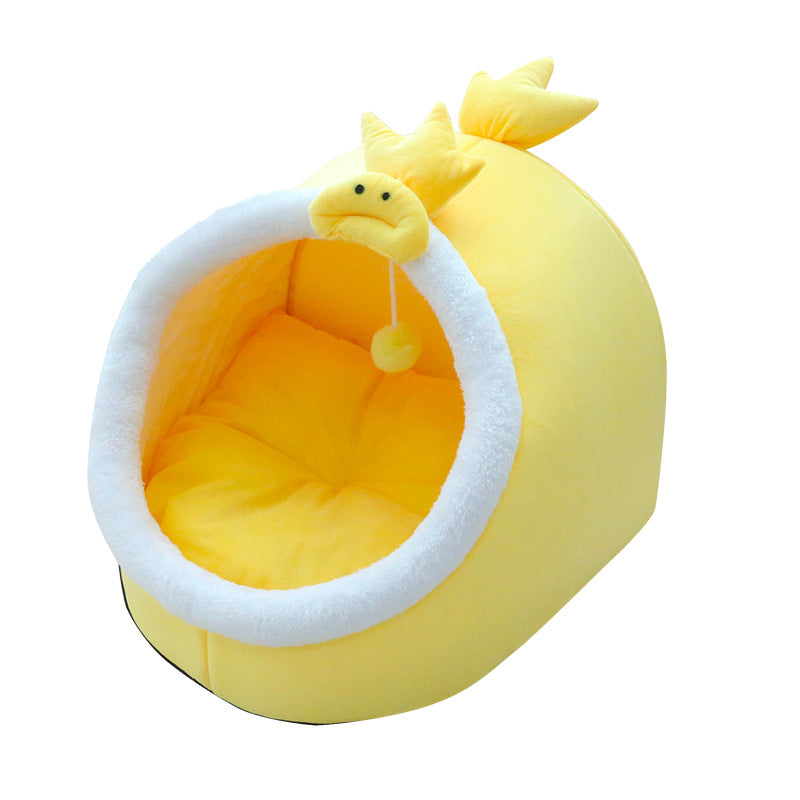 사계절 통용 고양이 모래 방풍 보온 견사 중소형 견사 3차원 만화 조형 고양이 모래 개 일상 매트