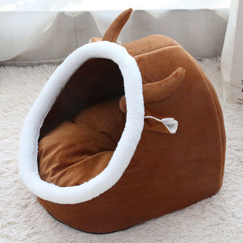 Four seasons universal cat litter windproof warm kennel small and medium-sized kennel three-dimensional cartoon shape litter cat and dog daily litter mat